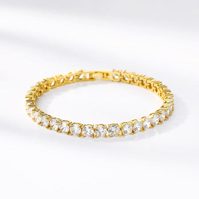 SOUVOIR Gold 14K Gold Plated, Zirconia Bracelets Lache Bracelet | Gold Silver Zirconia Women's Tennis Bracelet