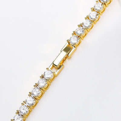 SOUVOIR 14K Gold Plated, Zirconia Bracelets Lache Bracelet | Gold Silver Zirconia Women's Tennis Bracelet