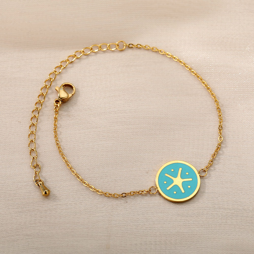 SOUVOIR 14K Gold Plated Bracelets Presente Bracelet | Gold Blue Yellow Starfish Bracelet