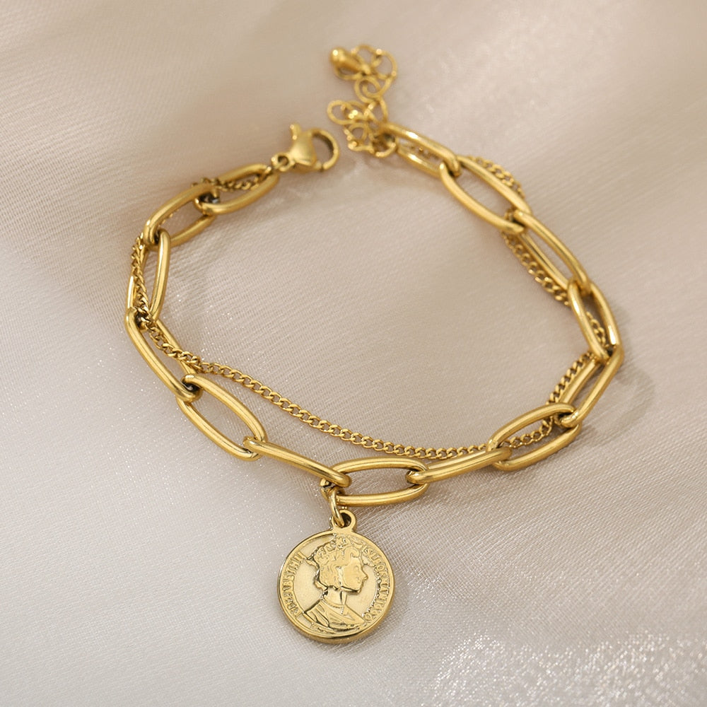 Vient Bracelet | Gold Coin Bracelet