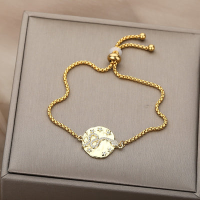 SOUVOIR Gold 14K Gold Plated, Zirconia Bracelets Mamane Bracelet | Gold Zirconia Snake Animal Jewelry Bracelet