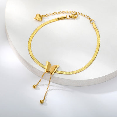 SOUVOIR Gold 14K Gold Plated Bracelets Entrage Bracelet | Gold Butterfly Womens Jewelry Braceler